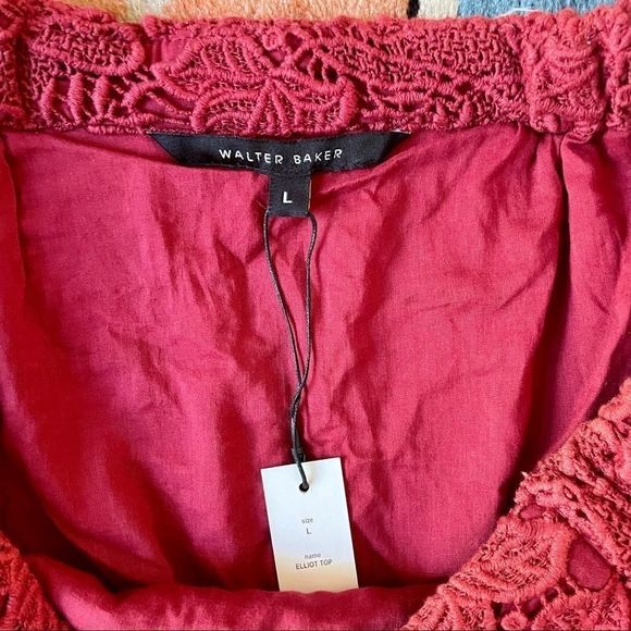 Walter Baker Elliott Off Shoulder Lace Maroon Top - Picture 2 of 6